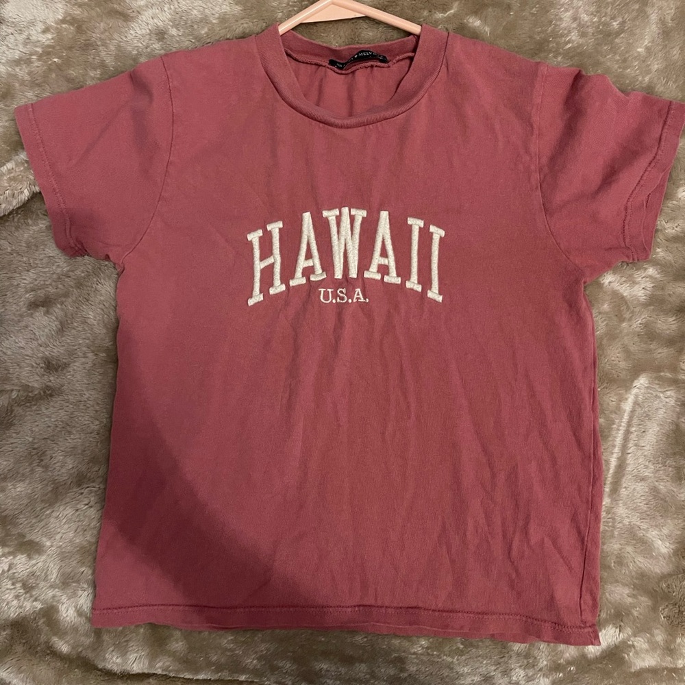 Brandy Melville Brick Red Hawaii Baby Tee